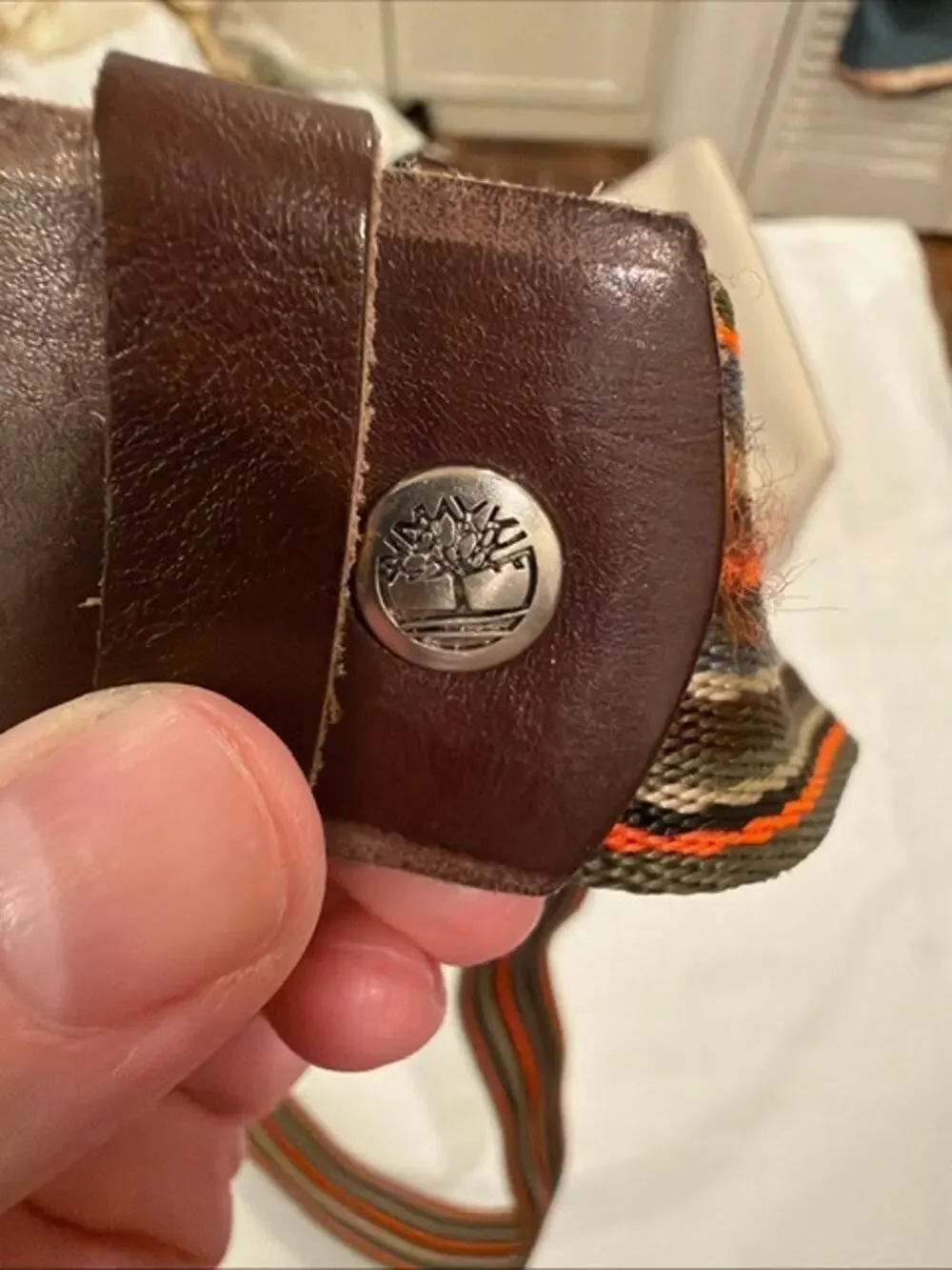 Timberland Men's Multicolored Fabric Vintage Mens Belt SIZE : 38